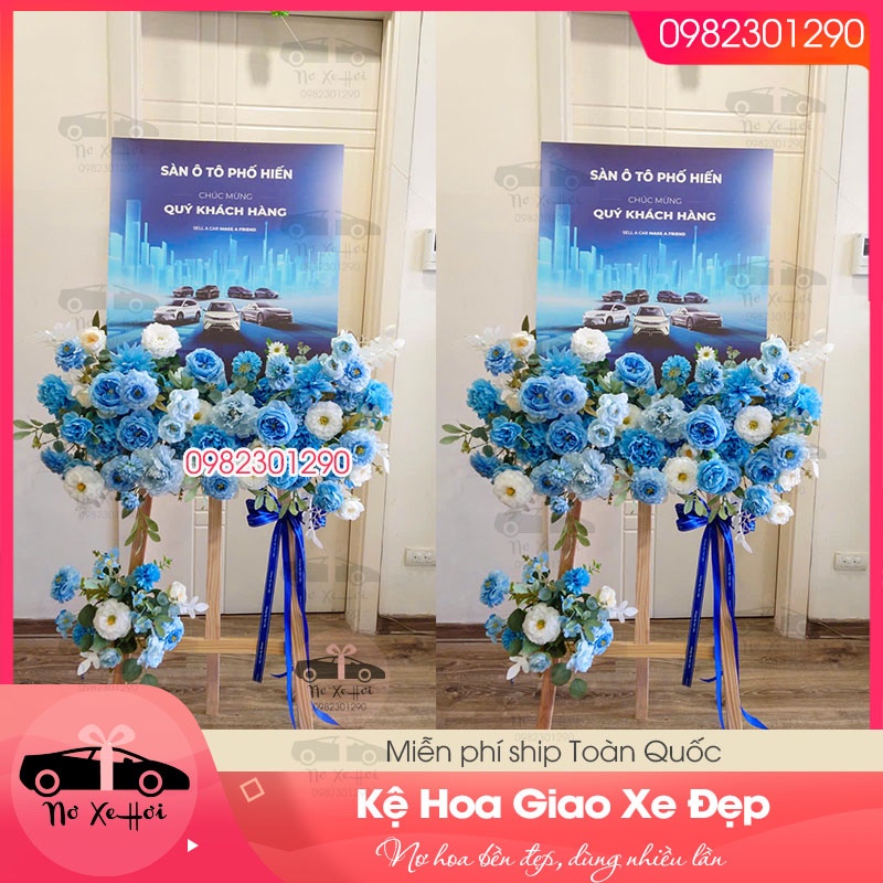 Kệ Hoa Giao Xe Tone Xanh tươi mới cho ngày khai trương